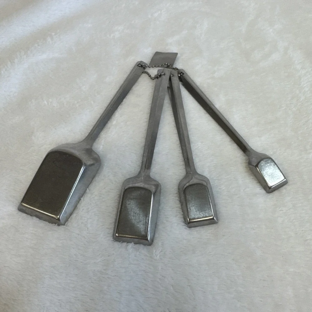Ekco Flint Vintage Stainless‎ Steel Measuring Spoons Set of 4 USA Shovel Style
